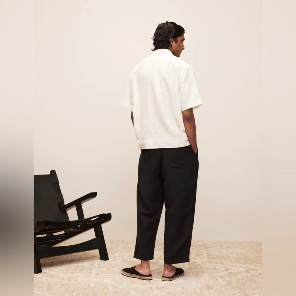NEW! Banana Republic Men’s THE WHITE LOTUS PLEATED TENCEL™-LINEN PULL-ON PANT🩷